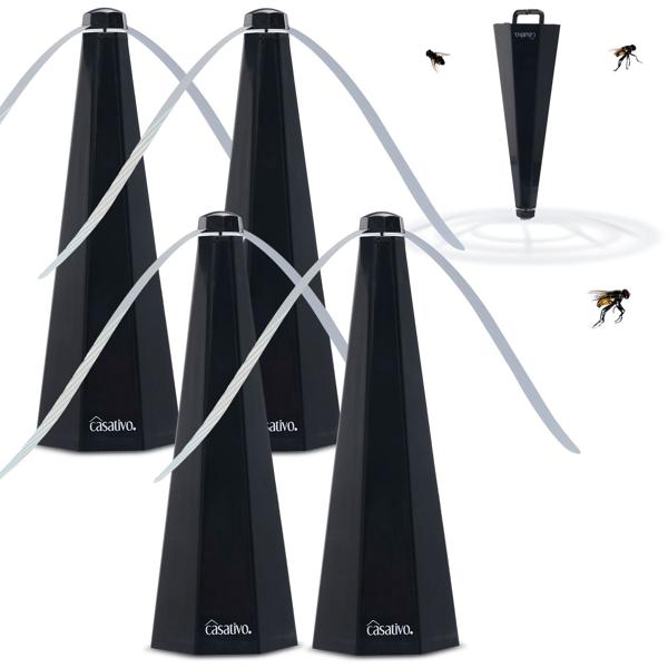 set of 4 Mobile 2-wing insect repellent battery & USB: Gentle, effective fly repellent for the table & on the go, flexible when eating & outdoors