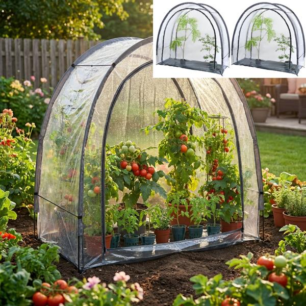 set di 2 robuste tende da svernamento e da serra in foglio, 175x186x84 cm: protezione delle piante per un raccolto ottimale e una cura senza gelate