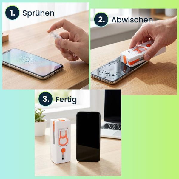 11-in-1 Reinigungsset für Tastatur, Smartphone & Kopfhörer – Multifunktionelles Reinigungs-Set mit Metallspitze, Bürsten & Linsen Reiniger