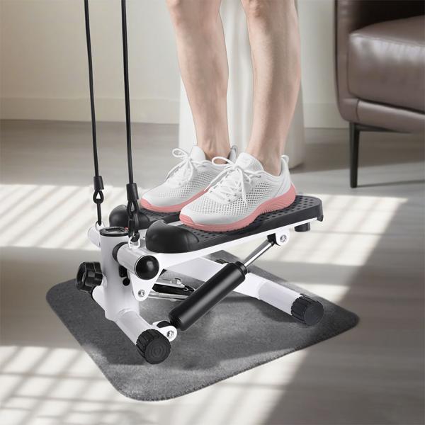 Compact mini stepper with training computer and resistance bands, max. 100 kg - Ideal for home workout and fitness