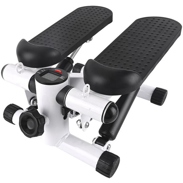 Compact mini stepper with training computer and resistance bands, max. 100 kg - Ideal for home workout and fitness