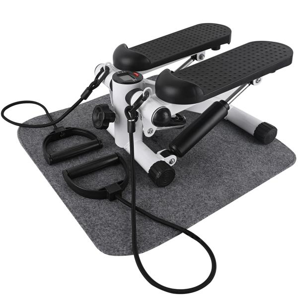 Compact mini stepper with training computer and resistance bands, max. 100 kg - Ideal for home workout and fitness