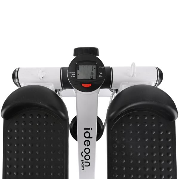 Compact mini stepper with training computer and resistance bands, max. 100 kg - Ideal for home workout and fitness