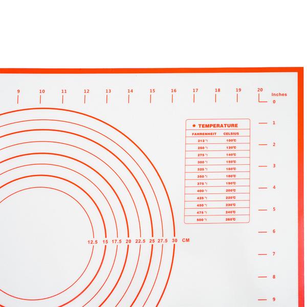 2er-Set Silikon-Backmatte mit Messangaben & Schablonen, antihaftbeschichtet 60 x 40 cm – Vielseitige Teigmatte & Backunterlage für Backprofis