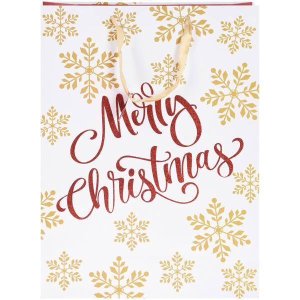 Prächtiges Geschenktüten 3er-Set für Weihnachten mit wunderschönem Satin-Griff – Elegante und stilvolle Geschenkverpackung