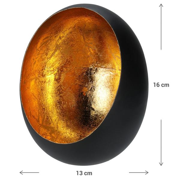 2er-Set  Elegantes Windlicht aus Metall für Kerzen und Teelichter, schwarz/gold: Ein stilvolles Deko-Objekt für drinnen & draussen – Luxuriös & Gemütlich