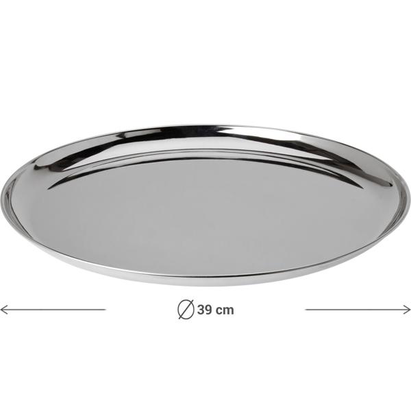 Elegantes Serviertablett & Dekotablett aus Metall, Ø39 cm- Stilvolles Design für Weihnachten, Feste feiern, Deko, Küche & Heim