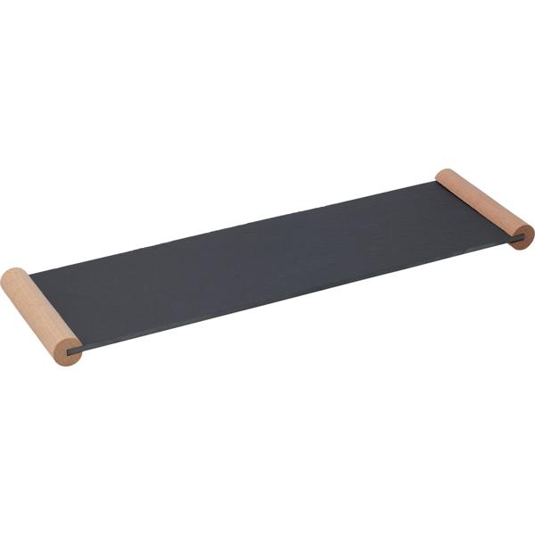 Rustic slate tray with wooden handles: 50x15x3cm - A versatile serving aid for aperitifs, cheese, tapas & sushi 