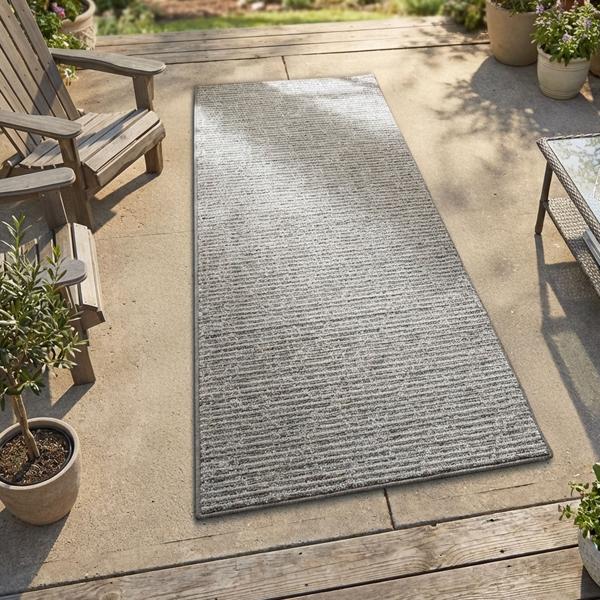 Tapis d‘extérieur polypropylène - Motif losange grand, gris - Durable, respirant, 90x180cm - Idéal tente, auvent, balcon, terrasse