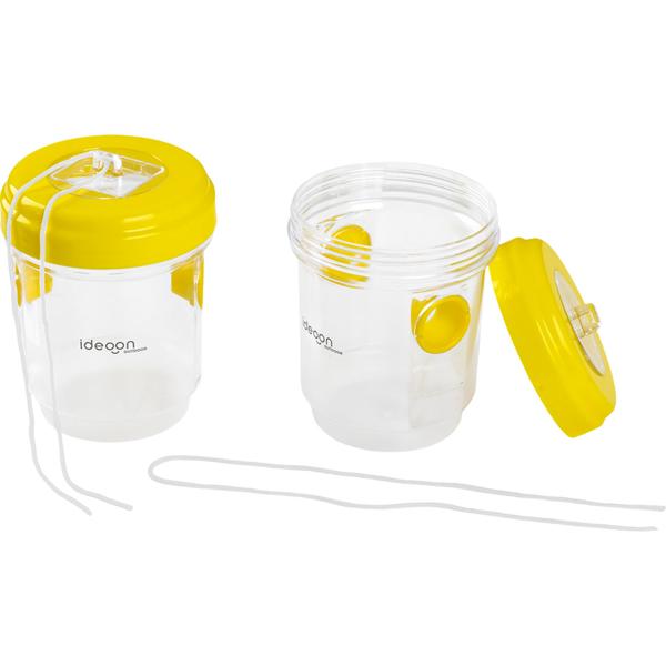Piège à guêpes et à mouches lot de 8 à suspendre ou à poser, piège à insectes jaune sans poison, rechargeable et efficace pour le jardin et le balcon