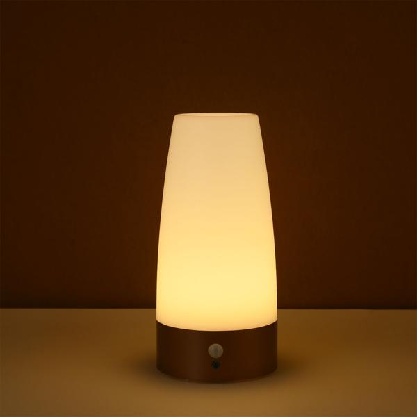 Elegante lampada da tavolo LED con sensore di movimento - Lampada da corridoio senza fili con luce bianca calda - Ideale come luce notturna in camera da letto