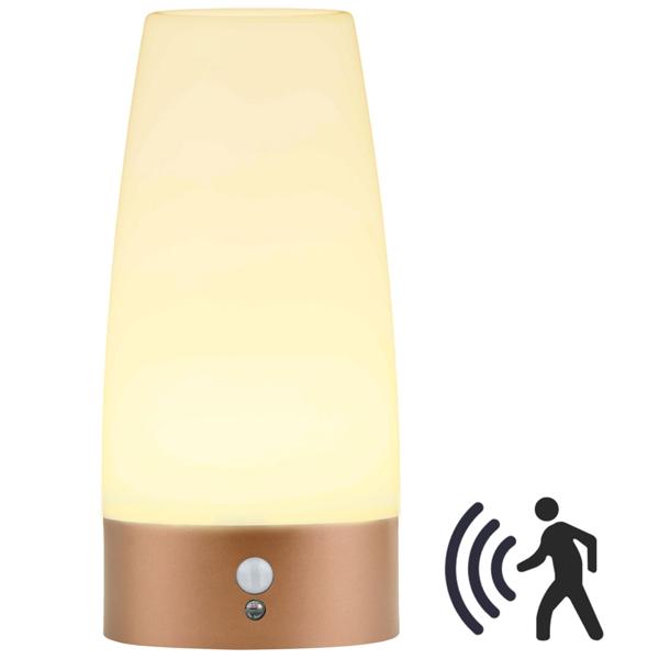 Elegante lampada da tavolo LED con sensore di movimento - Lampada da corridoio senza fili con luce bianca calda - Ideale come luce notturna in camera da letto