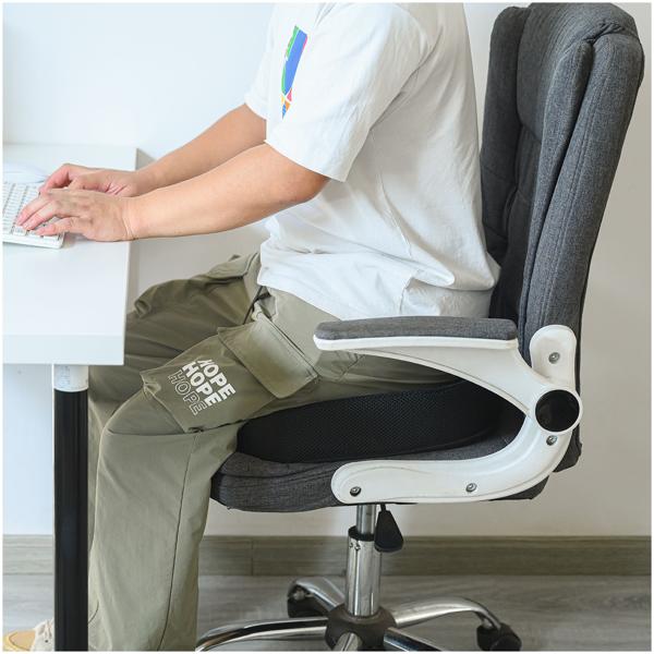 Coussin d’assise ergonomique à mémoire de forme – idéal pour voiture et chaise de bureau – soulage la pression en cas d’assise prolongée – coussin lombaire