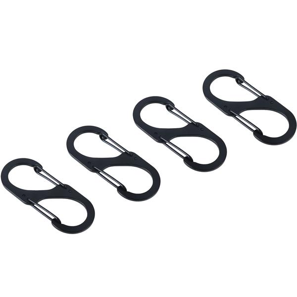 Carabiner S-hook set of 8, 4 x 1.7 cm: Robust multi-purpose hooks for a secure hold - The clever solution for keeping your home, garage & outdoor areas tidy