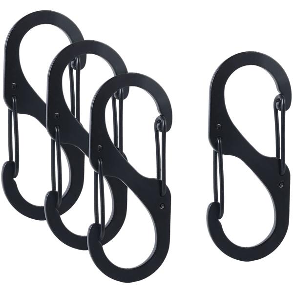 Carabiner S-hook set of 16, 7.2 x 3 cm: Robust multi-purpose hooks for a secure hold - The clever solution for keeping your home, garage & outdoor areas tidy