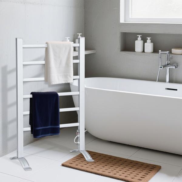 Electric towel warmer 105 watts, for standing and hanging - freestanding & wall‑mountable - Quick drying & warm towels