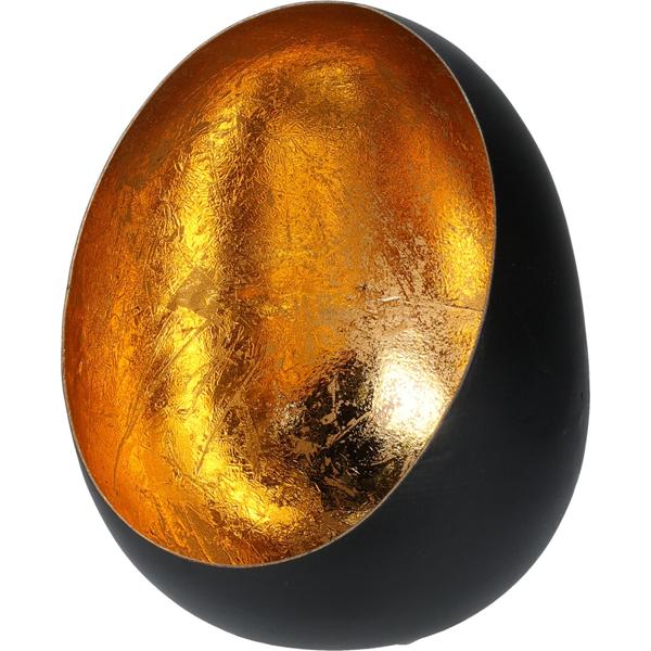 Elegante lanterna in metallo 10 x 13 cm, per candele e tea light, nero/oro: un elegante oggetto decorativo per interni ed esterni - Atmosferico