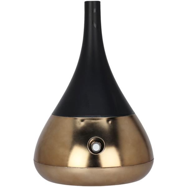 Humidificateur d‘air compact Noir & Or - Lumière d‘ambiance LED 6 couleurs - Silencieux - Idéal 20m² - USB - 120ml - 15x21cm