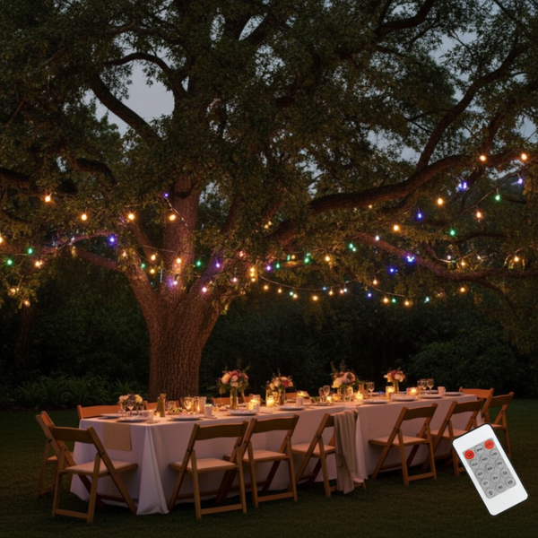 Helle Solar Lichterkette mit 480 mehrfarbigen LEDs, 21m & 40 Stunden Leuchtdauer, USB-Aufladung, 13 Funktionen, inkl. Fernbedienung - für Innen & Aussen