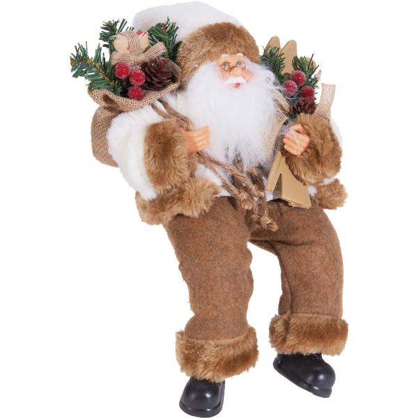Zauberhafter sitzender Weihnachtsmann Deko Figur mit Sack – perfekte Weihnachtsdekoration für Tisch, Fensterbank und Kamin, ideale Geschenkidee