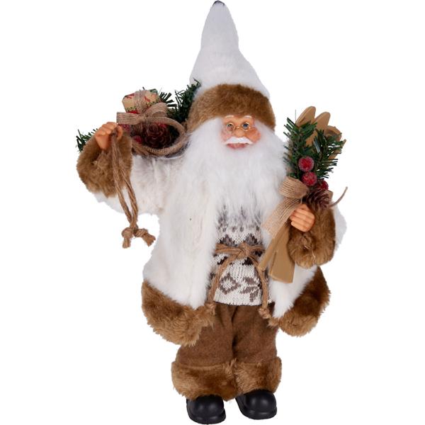 Figurine de Noël magique: décoration élégante du Père Noël debout - parfaite pour une ambiance festive - pour rebord de fenêtre, cheminée ou comme cadeau
