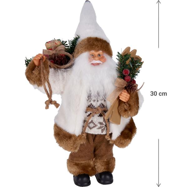 Figurine de Noël magique: décoration élégante du Père Noël debout - parfaite pour une ambiance festive - pour rebord de fenêtre, cheminée ou comme cadeau