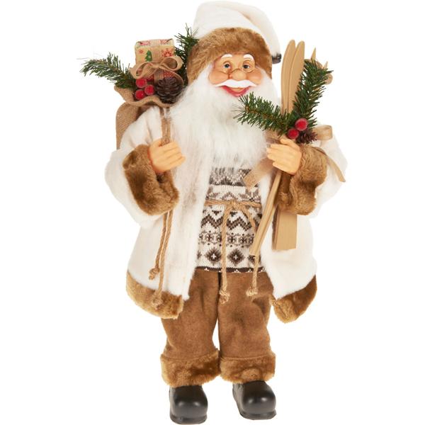 Standing decorative Santa Claus with sack - creates a festive and magical atmosphere. Perfect for the living room, entrance area or shop window