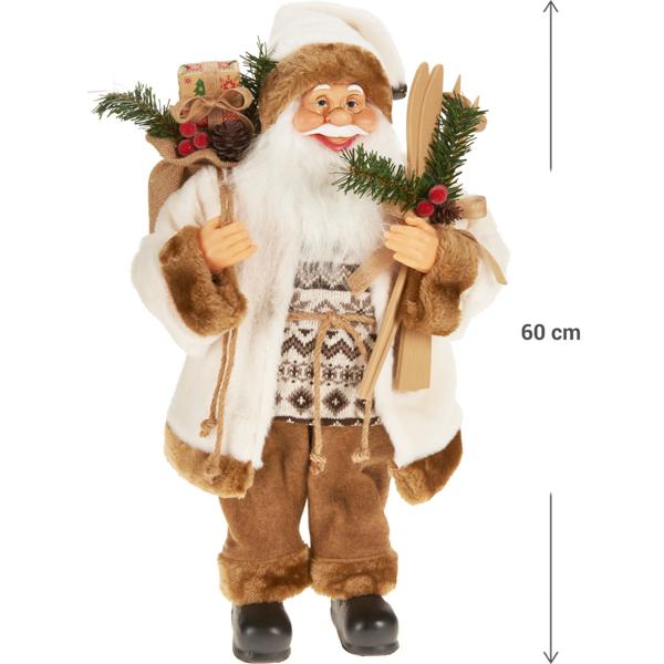 Standing decorative Santa Claus with sack - creates a festive and magical atmosphere. Perfect for the living room, entrance area or shop window