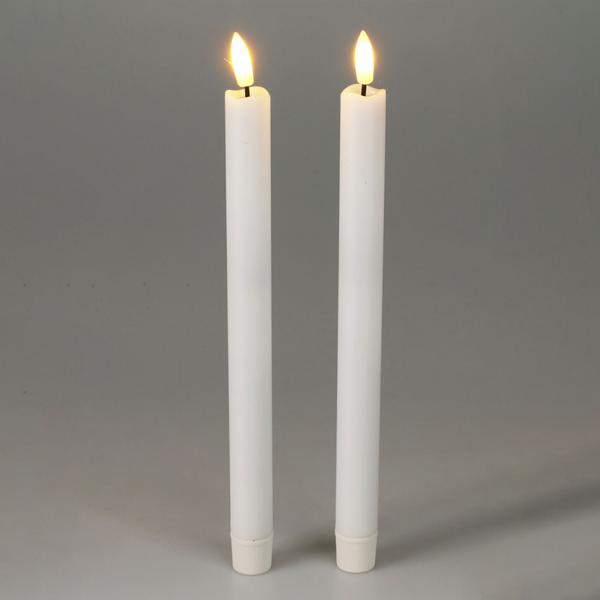 Hochwertige LED Kerzen 2er-Set für ein romantisches Ambiente zuhause oder als festliche & weihnachtliche Tischdeko - 25cm flackernde Haushaltskerzen