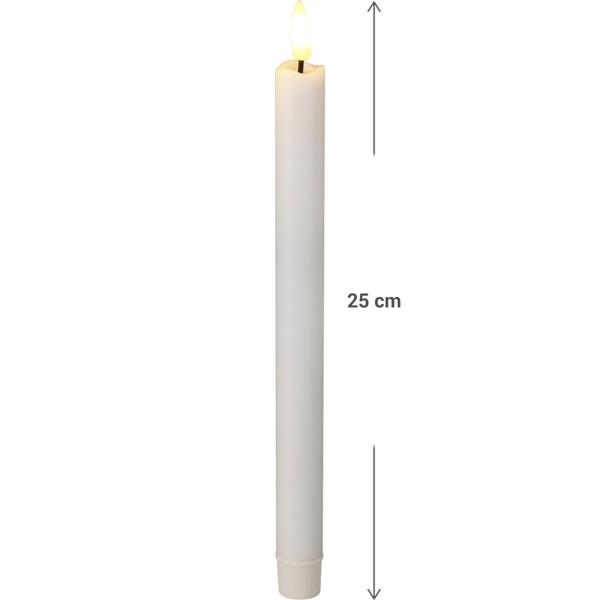 Hochwertige LED Kerzen 2er-Set für ein romantisches Ambiente zuhause oder als festliche & weihnachtliche Tischdeko - 25cm flackernde Haushaltskerzen