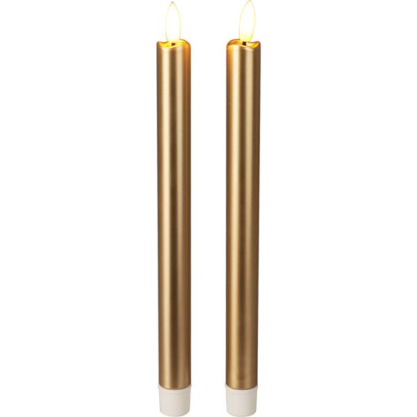 Hochwertige LED Kerzen 2er-Set für ein romantisches Ambiente zuhause oder als festliche & weihnachtliche Tischdeko - 25cm flackernde Haushaltskerzen
