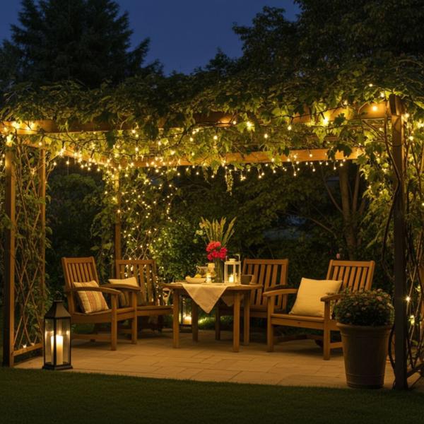 Helle Solar Lichterkette 560 warmweisse flexible LEDs & 40 Stunden Leuchtdauer, USB-Aufladung, 13 Funktionen, inkl. Fernbedienung - für Innen & Aussen