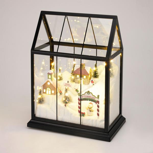 Magische LED Weihnachtsdekoration, Winter Wunderland mit Skifahrern und Licht - tolles Winter-Geschenk und traumhafte Weihnachtsdeko für Ihr Zuhause