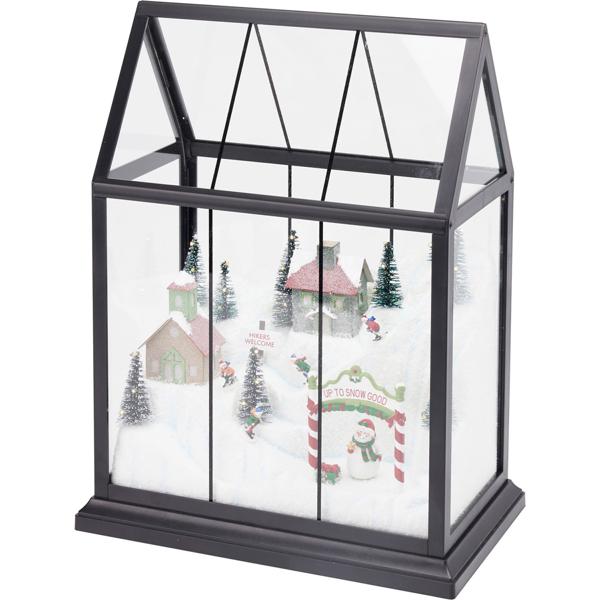 Magische LED Weihnachtsdekoration, Winter Wunderland mit Skifahrern und Licht - tolles Winter-Geschenk und traumhafte Weihnachtsdeko für Ihr Zuhause