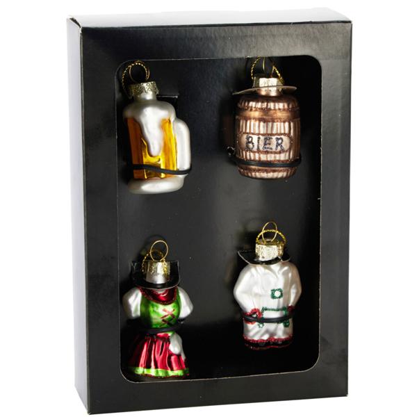 Set da 4 decorazioni festive Oktoberfest - ornamenti da appendere di alta qualità da 5 cm - ideali per feste, celebrazioni, feste in giardino o come decorazioni da appendere