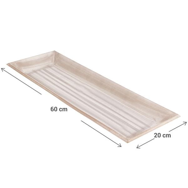 Rustikales Deko-Tablett 20,5 x 3,7 x 60 cm - Perfektes Wohnaccessoire für Deko, Weihnachten & Servieren - Universell und vielseitig