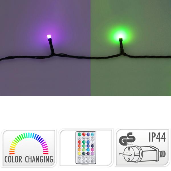 High-quality RGBW LED string lights 9.6 m with 96 LEDs - Dimmable, color changing with remote control. For indoor & outdoor - Christmas & party lighting