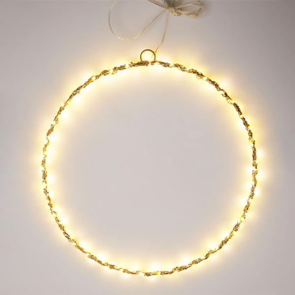 Deko-Ring mit 120 LEDs, warmweiss, 30 x 0,5 cm – Lichtkranz ideal für Partys, als Fensterdeko & Weihnachtsdeko für den Innenbereich