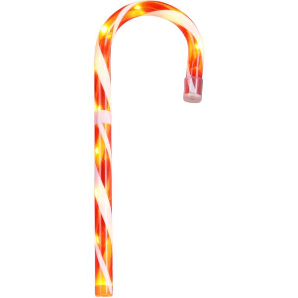 Bastoncino di zucchero LED natalizio, altezza 75 cm, bianco caldo, a batteria, 5 funzioni - La decorazione di Natale perfetta per la tua casa