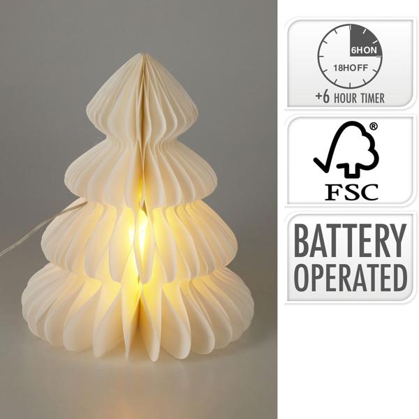 Décoration LED Arbre Nid d‘Abeille - Veilleuse Romantique Lumière Blanc Chaud - Minuterie 6h-18h - Sans Fil Piles - Salon Chambre Noël