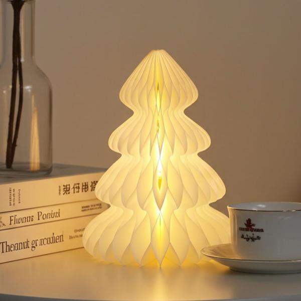 Décoration LED Arbre Nid d‘Abeille - Veilleuse Romantique Lumière Blanc Chaud - Minuterie 6h-18h - Sans Fil Piles - Salon Chambre Noël
