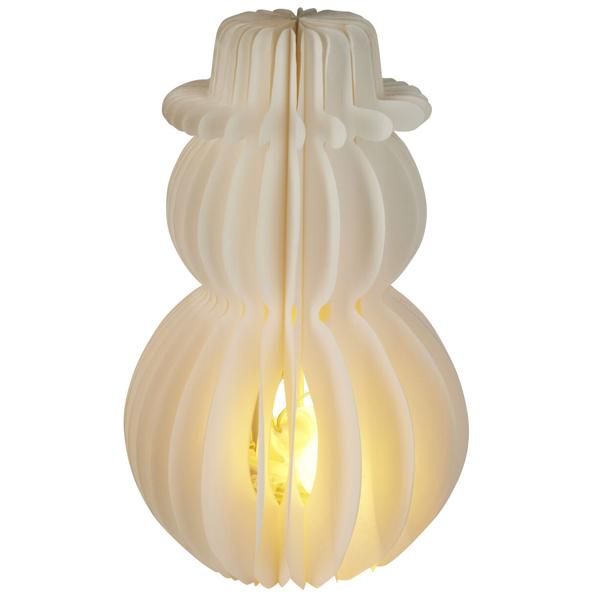 Décoration LED Bonhomme de Neige Papier Alvéolé - Lumière Blanc Chaud Romantique Veilleuse Ambiance - Minuterie 6h-39cm - Sans Fil Piles