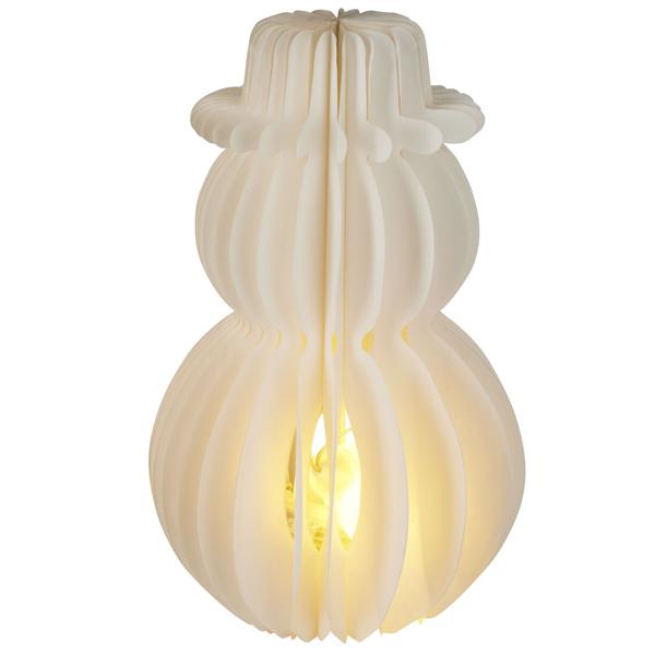 Décoration LED de Noël bonhomme de neige en papier alvéolé avec minuterie 6 h, 50 cm – veilleuse pour chambre ou salon. Parfait pour Noël