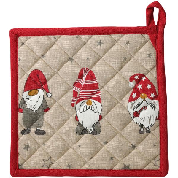 Presina con dolce gnomo di Natale in cotone, 20x20 cm - ideale come regalo o sostituto del guanto da forno - decorativa, perfetta per il Natale
