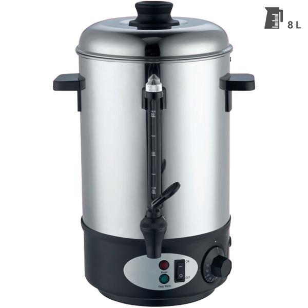 Vin brulè professionale 8L con rubinetto: 1800W - Un distributore di bevande per feste, vin brulè, caffè e punch - Un divertimento perfetto