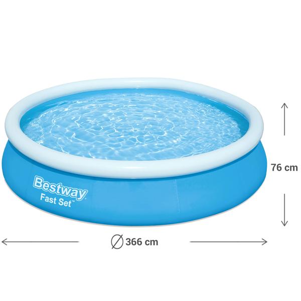 XL pool with filter pump, Ø 3.66 m x 76 cm - a large garden pool for unadulterated swimming fun and perfect refreshment 