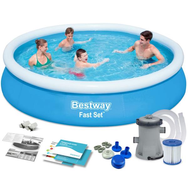 XL pool with filter pump, Ø 3.66 m x 76 cm - a large garden pool for unadulterated swimming fun and perfect refreshment 