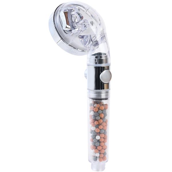 Innovative water-saving shower head with filter & 3 spray modes for reduced consumption & more enjoyment - with mineral stones for a luxurious shower experience