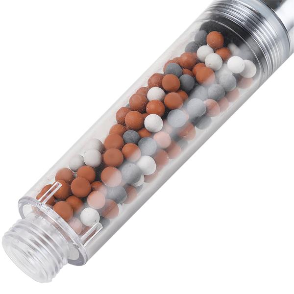 Innovative water-saving shower head with filter & 3 spray modes for reduced consumption & more enjoyment - with mineral stones for a luxurious shower experience