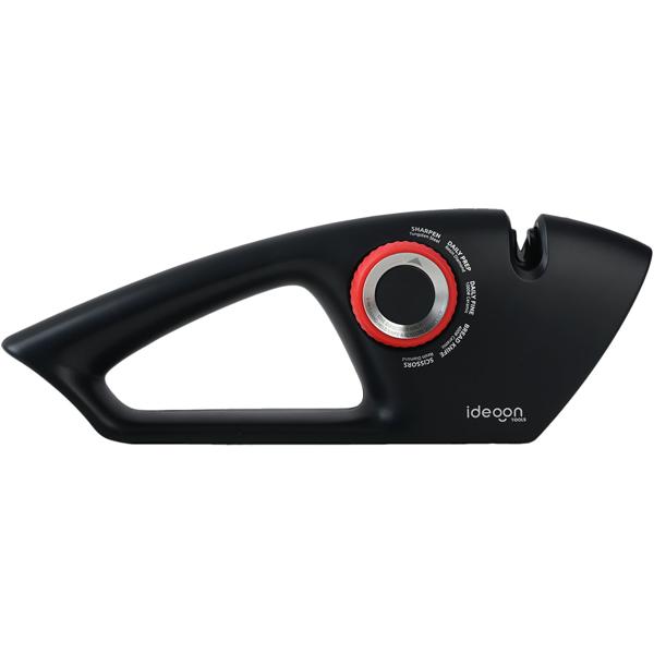 5-in-1 knife sharpener for straight and serrated blades - scissor sharpener with selector dial, multi-sharpener for sharpening knives and scissors